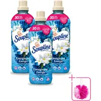 Soupline 3 x – Wasverzachter – Energie Jasmijn & Witte Bloemen – 950 ml - Bulkverpakking - Wasverzachter - Douchemop - Jasmijn