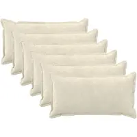 vidaXL Kussen met kussen HOUTEN 6 st Crèmekleurig Microfiber Fleece