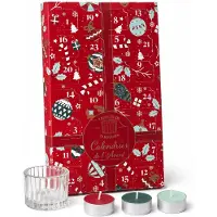 Spies Online Festelijke adventskalender met 24 geurkaarsen – Adventskalender met kaarsen – Kerstadventskalender met kaarsen – Rood