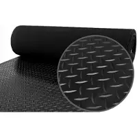 Oxide Merkloze Rubberen Vloerbedekking met Ribbels - 150 cm Breed