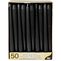 Papstar leuchterkaarsen- 22 mm- zwart- 50 stuks pack