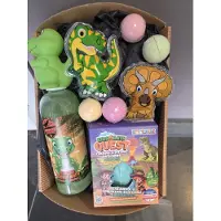 Accentra geschenk set kinderen dinosaurus - bruisbal - badparels - zeeproosjes - douche gel