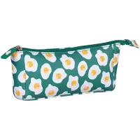 Wedo pennenetui Spiegelei, polyester, groen/wit/geel, 195×45×90 mm