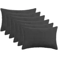 vidaXL Kussensloop 6 st HEERLEN Donkergrijs 40 x 60 cm Bouclé