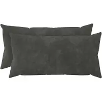 vidaXL Kussensloop 2 st HEERLEN Antraciet 40 x 70 cm Microfiber Fleece