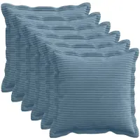 vidaXL Kussensloop 6 st HOUTEN Blauw 40 x 40 cm corduroy