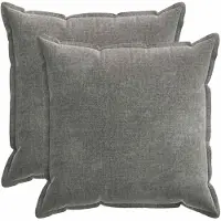 vidaXL Kussensloop 2 st HOUTEN Donkergrijs 60 x 60 cm Chenille Stof