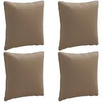 vidaXL Rugkussen PUTTEN 4 st 100% Polyester Taupe 40 x 40 x 15 cm