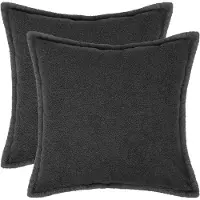 vidaXL Kussensloop 2 st HOUTEN Donkergrijs 80 x 80 cm Bouclé