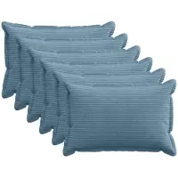 vidaXL Kussensloop 6 st HOUTEN Blauw 40 x 60 cm corduroy