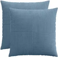 vidaXL Kussensloop 2 st ALMELO Blauw 80 x 80 cm corduroy
