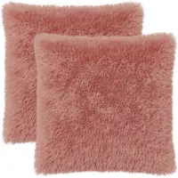 vidaXL Kussensloop 2 st HEERLEN Roze 60 x 60 cm PV Fleece
