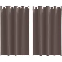 vidaXL Blackout Gordijnen met Ringen 2 st Donkerbruin 175 x 140 cm