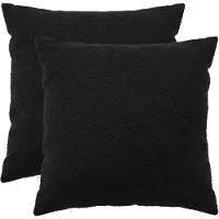 vidaXL Kussensloop 2 st HEERLEN Zwart 60 x 60 cm Bouclé
