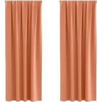 vidaXL Blackout Gordijnen met Ringen 2 st Terracotta 260 x 140 cm