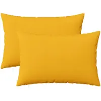vidaXL Kussensloop 2 st HEERLEN Licht Geel 50 x 75 cm Stof
