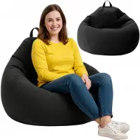 AD.CON Zitzak Stoel 250L EPS Zwart - Comfortabele Zitzak voor Ontspanning