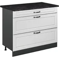 Vicco Keukenonderkast R-Line Wit landelijk/Antraciet 100 cm antraciet werkblad, Model 71575