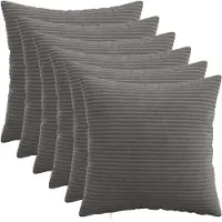 vidaXL Kussensloop 6 st HEERLEN Donkergrijs 50 x 50 cm corduroy