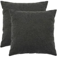 vidaXL Kussensloop 2 st HEERLEN Donkergrijs 55 x 55 cm Bouclé