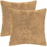 vidaXL Kussensloop 2 st HEERLEN Taupe 50 x 50 cm Nep Konijnenbont
