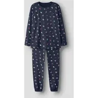 Name it Dames/heren kerst pyjama set lang nanvismas donkerblauw