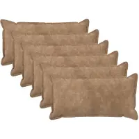 vidaXL Kussen met kussen HOUTEN 6 st Taupe Microfiber Fleece