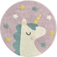 Mats & Joy rond vloerkleed Unicorn - katoen - wasbaar - Ø 100 cm
