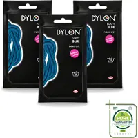 Dylon 3 x – Textielverf Handwas – Navy Blue – 50 g - Grootverpakking - Vaatwasstrips - Navy Blue - Marineblauw - Textielverf - Handwas - Kleurstof