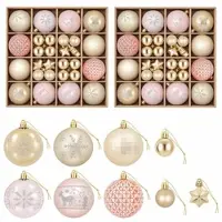 vidaXL Kerstballenset 88 st roségoud en goud Ø 6 cm Kunststof