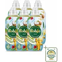 Robijn 6 x – Wasverzachter – Kokos Sensation – 765 ml - Wasstrips - Wasverzachter Kokos - Wasverzachter Fris - Wasverzachter Tropisch - Wasverzachter Voor Kleding - Wasverzachter Voor Beddengoed