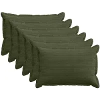 vidaXL Kussensloop 6 st HOUTEN Groen 40 x 60 cm corduroy