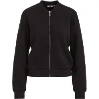 We fashion - Dames bomberjack van sweatstof met structuur - Regular fit - Zwart - Maat: XXL