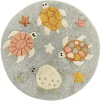 Mats & Joy Mats Joy Rond Schildpadjes vloerkleed kinder kamer - 100% katoen - Ø 110 cm