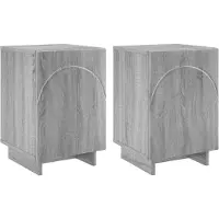 vidaXL Nachtkastje 2 st Grijs Sonoma 33,5 x 34,5 x 50 cm Bewerkt hout