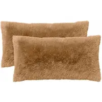 vidaXL Kussen 2 st HEERLEN Taupe 40 x 80 cm PV Fleece