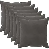 vidaXL Kussensloop 6 st HOUTEN Donkergrijs 55 x 55 cm Fluweel