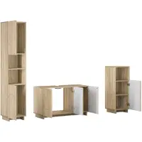 vidaXL Badkamerkast set 3 st Sonoma Eiken Bewerkt hout