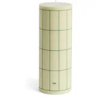 HAY Column Candle blockkaars groot 25 cm Lichtgroen met donkergrijs geruit patroon