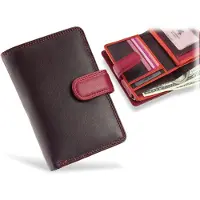 Visconti Dames Portemonnee - Leer - RFID - 10 pasjes - Rainbow Collectie - Pruim (RB51 PM)