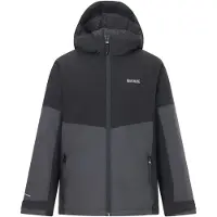 Regatta - "Hillain" jas, waterdicht voor kinderen, gevoerd, model RG13631 (116) (zwart/grijs)