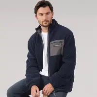 Lagooners Heren rafferty borg jas met rits - Navy/Charcoal
