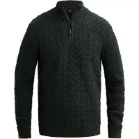 Vanguard Trui 'Pullover in a wool blend with half-zip' donkergroen