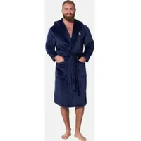 Jan Vanderstorm herren Fleece Badjas - 56/58 - donkerblauw - Plus Size