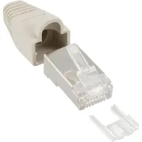 InLine Connecteur à sertir RJ45 8P8C blindé avec filetage + protection anti-pliage gris 100 pcs.