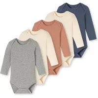 Schiesser Rompertje/body ' Double Rib ' sand / donkerblauw / grijs gemêleerd / oranje