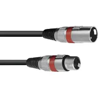 Omnitronic 3022050R XLR Verbindingskabel [1x XLR-stekker 3-polig - 1x XLR-bus 3-polig] 5.00 m Zwart