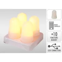 PerfectLED Led kaars | | Ø 4.4 x 6.5 cm | 4 stuks (Oplaadbaar, Timer)