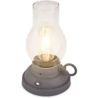 Briloner Kanea - Oplaadbare Tafellamp - stijl olielamp - buitenlamp aanraakfunctie - dimbaar tuinverlichting - IP44 - warm wit licht - Ø10.5 x 17.5 cm - antraciet