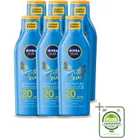 Nivea 6 x Sun – Zonnemelk – Zomerteint SPF 20 – 200 ml - Grootverpakking - Vaatwasstrips - Zonbescherming - Zomerteint - SPF 20 - Natuurlijke Bruining - Pro-melanine